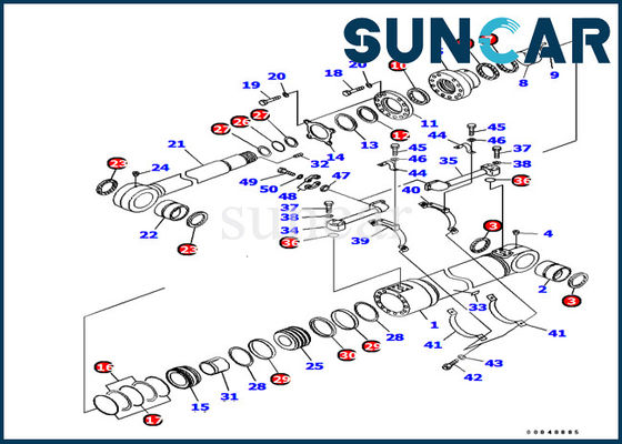 kupować 707-99-72370 Zestaw uszczelek cylindra dolnego do ładowarki Komatsu PC1250-7 Części wewnętrzne maszyn online manufacture