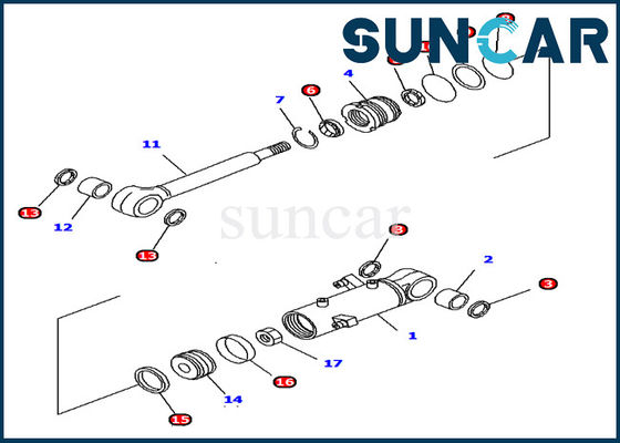 kupować Koparka PC12R-8 Komatsu 707-98-11300 Zestaw serwisowy cylindra hydraulicznego Zestaw do uszczelniania maszyn online manufacture