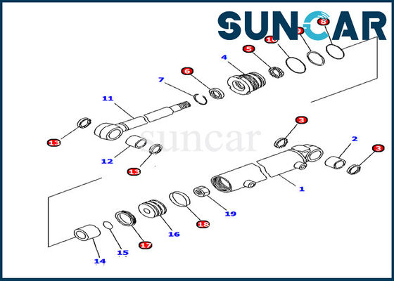 kupować Odporność na olej Komatsu 707-98-11330 Zestaw uszczelek cylindra wychylenia wysięgnika PC12R-8 Zestaw naprawczy do koparki online manufacture
