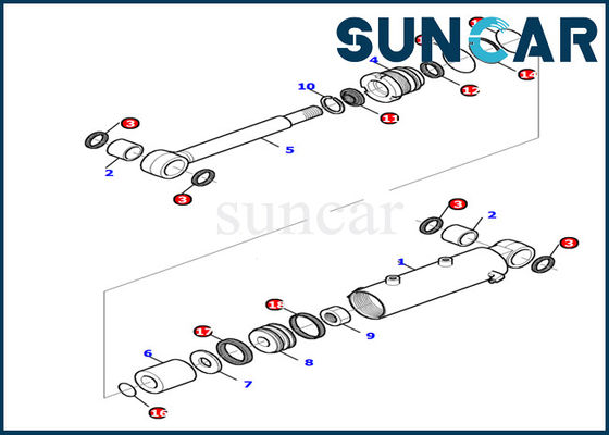 kupować 87800499 Zestaw uszczelek hydraulicznych cylindra ostrza PC15R-8 Zestaw uszczelek do koparek Komatsu online manufacture