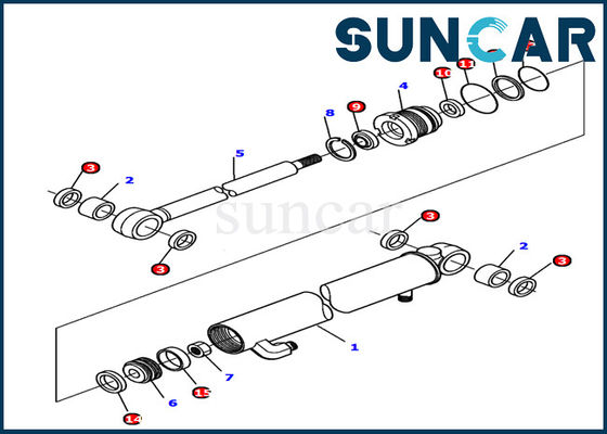 kupować 878000500 Zestaw uszczelek siłownika ramienia Części zamienne do siłowników hydraulicznych Komatsu Pasują do zestawu uszczelek PC12R-8 online manufacture