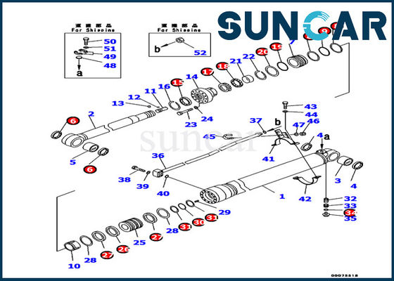 kupować 707-99-37310 Zestaw uszczelek cylindra wysięgnika Komatsu Części do koparek Zestaw naprawczy uszczelnienia PC130-7K online manufacture