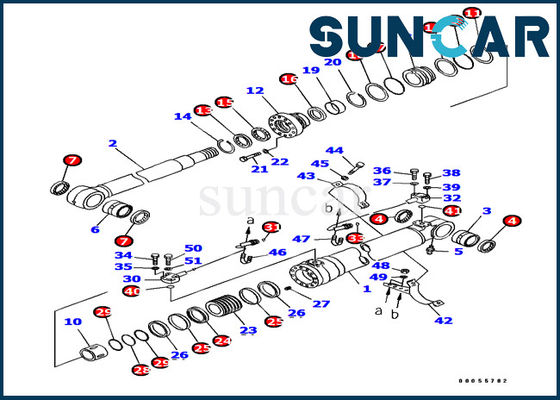 kupować PC180LC-7-E0 Komatsu 707-99-38760 Zestaw uszczelek cylindra wysięgnika Zestaw serwisowy do koparki Części wewnętrznej uszczelki olejowej online manufacture