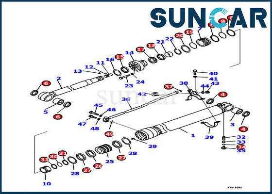 kupować Zestawy naprawcze siłowników hydraulicznych 707-99-39770 Zestaw uszczelek do koparek Komatsu Model PC138US-10 online manufacture