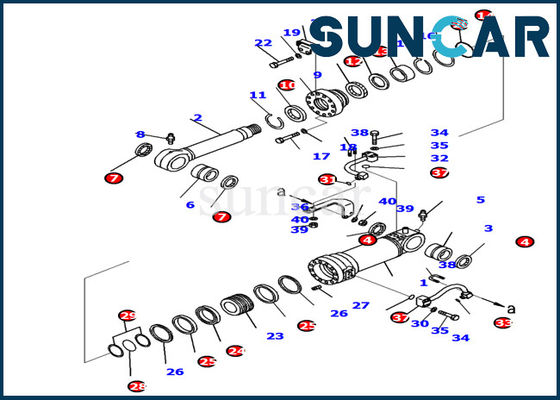kupować 707-99-39790 Zestawy uszczelek cylindra ostrza Komatsu do części naprawczych cylindra lewego PC138US-10-10 online manufacture