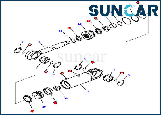 kupować 707-99-43740 7079943740 Zestaw uszczelek cylindra przechylania lemiesza lemiesza Pasuje do części wewnętrznych Komatsu D65PX-16 online manufacture