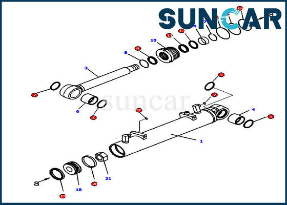 kupować 707-99-34270 Zestaw uszczelek do przycinania Prawy cylinder D65EX-16 Zestaw naprawczy Komatsu online manufacture