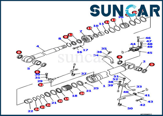 kupować 707-99-46430 Zestaw uszczelek cylindra podnoszenia wysięgnika Komatsu do koparki PC180LC-7 Wewnętrzny zestaw naprawczy online manufacture