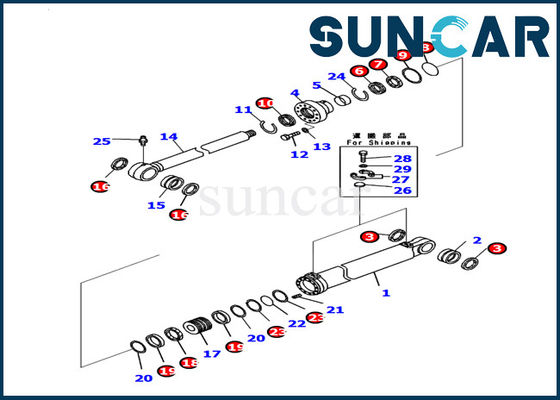 kupować 707-99-53310 Zestaw uszczelek cylindra wysięgnika Koparka do sprzętu roboczego Komatsu PC130-8 Zestaw serwisowy online manufacture