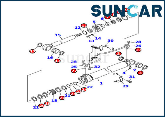 kupować 707-99-27520 Zestaw naprawczy siłownika hydraulicznego Zestaw serwisowy siłownika wysięgnika Komatsu Model PC130F-7 online manufacture