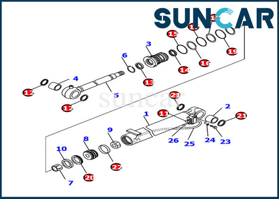 kupować 707-98-04710 Zestaw uszczelek cylindra wysięgnika Komatsu PC14R-3 Zestaw naprawczy wewnętrznej koparki online manufacture