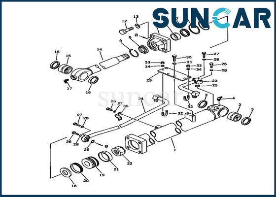 kupować 707-98-37510 Zestawy uszczelek cylindra łyżki Komatsu PC150LC-1 Zestaw naprawczy modelu koparki online manufacture