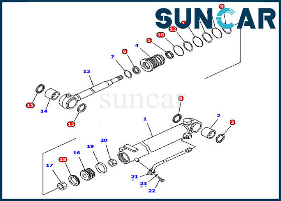 kupować 707-98-12330 Zestaw uszczelek cylindra wysięgnika Komatsu Excavator PC15R-8 Model Zestaw serwisowy części wewnętrznych online manufacture