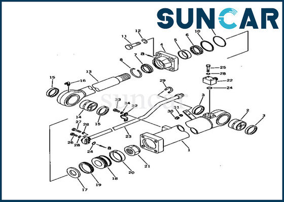 kupować 707-98-45100 Zestaw uszczelek siłownika ramienia Komatsu Excavator PC150-1 wewnętrzny zestaw naprawczy części naprawczych online manufacture