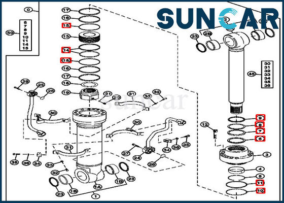 kupować ISO9001 Uszczelnienie hydrauliczne 4662878 Zestaw uszczelnień cylindrów pozycjonujących Zestawy do koparek John Deere online manufacture