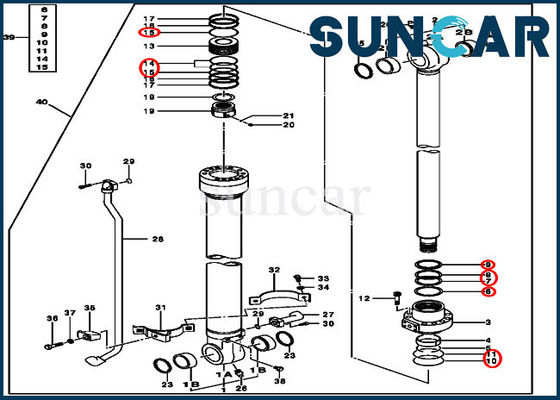 kupować 4S00849 Zestaw serwisowy hydraulicznego cylindra łyżki Pasuje do cylindra John Deere 70.00x100,00 online manufacture