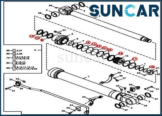 kupować Zestaw uszczelek do naprawy cylindra FYA00012901 Zestaw uszczelek kubełkowych do koparki 135G 130G John Deere online manufacture