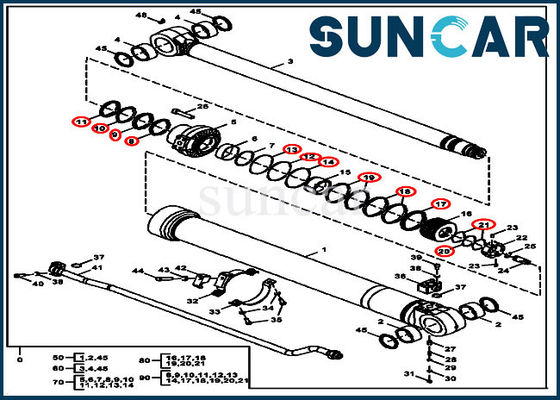 kupować FYA00012900 Zestaw naprawczy siłownika ramienia 135G 130G Zestawy dobrych uszczelnień John Deere online manufacture