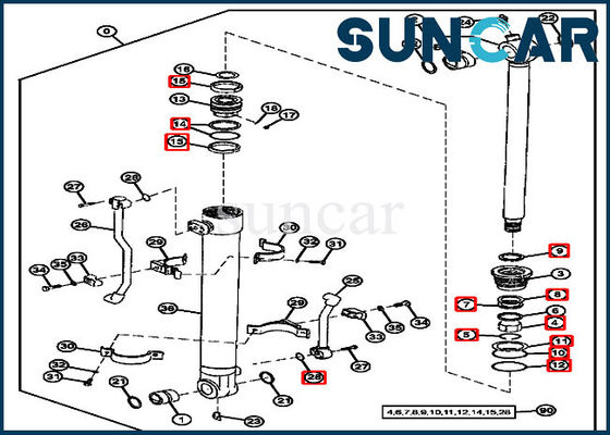 kupować 4369716 Zestaw uszczelek olejowych łyżki Zestaw serwisowy cylindrów do koparki 190 80 John Deere online manufacture