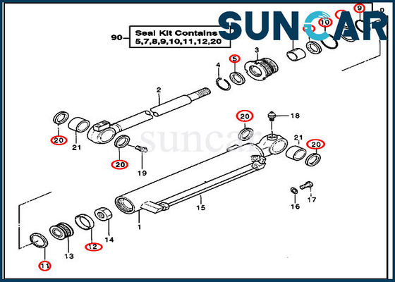 kupować 4355825 Zestaw serwisowy DEERE Zestawy naprawcze uszczelnień hydraulicznych Pasuje do części ostrzy cylindrów koparki online manufacture