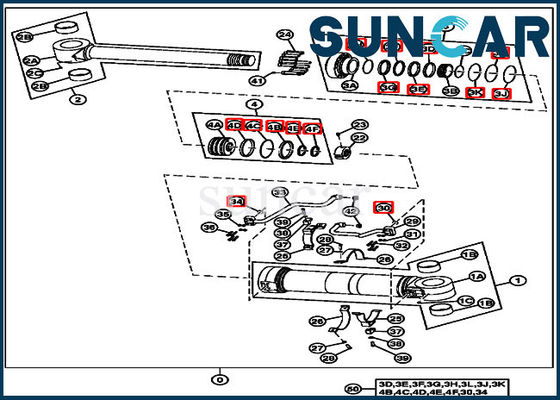 kupować 4669894 Zestaw uszczelek cylindra pozycjonującego pasuje do wyposażenia modeli John Deere 190DW online manufacture