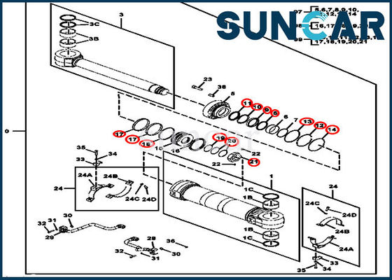 kupować FYA00023524 Zestaw naprawczy cylindra pozycjonującego Koparka John Deere 190GW online manufacture