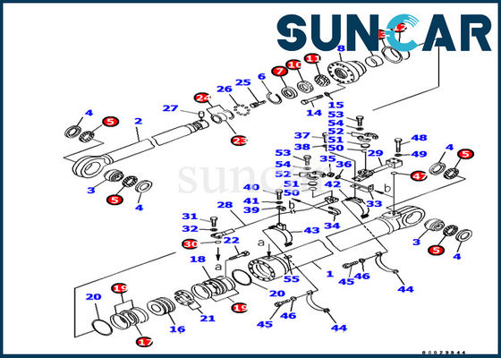 kupować Zestaw uszczelek siłownika ramienia Komatsu 707-99-85330 Zestaw uszczelek do naprawy cylindra pasuje do koparki PC1800-6 online manufacture