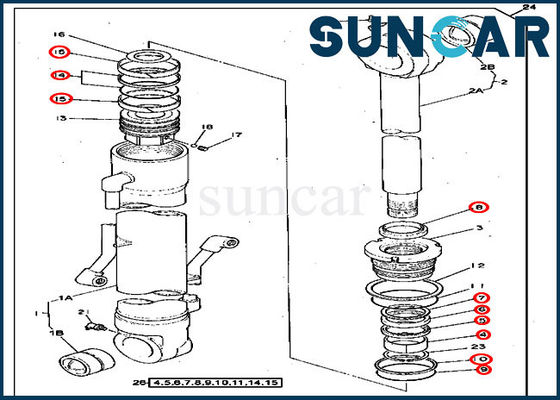 kupować 4369721 Zestaw uszczelek cylindra łyżki Koparka 290D Zestawy zamienne John Deere online manufacture