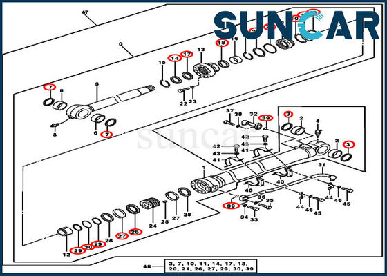 kupować Zestawy uszczelek kubełkowych 4640108 Zestaw do wymiany uszczelek cylindrów do 370C 3554 John Deere online manufacture