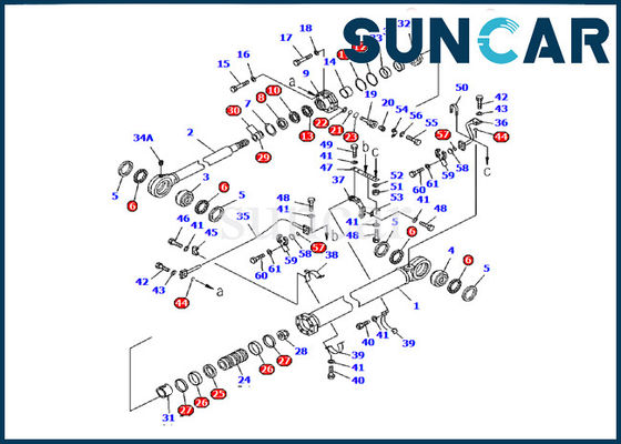 kupować 707-99-77210 Zestaw uszczelek cylindra łyżki Koparka Komatsu PC1600-1 Zestaw naprawczy hydrauliczny wewnętrzny zestaw serwisowy online manufacture