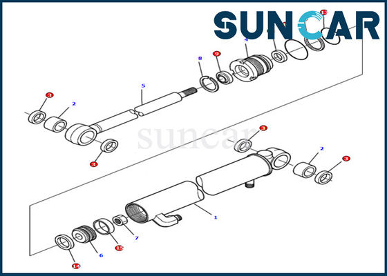 kupować 878000501 Zestaw uszczelniający siłownik ramienia DELUXE Koparka Komatsu PC15R-8 Hydrauliczne części wewnętrzne online manufacture
