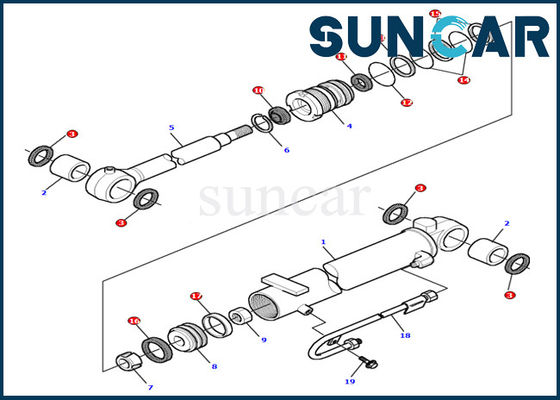 kupować PC15R-8 Zestaw serwisowy części hydraulicznych do koparek Komatsu 878000502 Zestaw uszczelek cylindra wysięgnika online manufacture