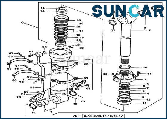 kupować 4438696 Zestawy serwisowe do łyżek Zestaw naprawczy uszczelki cylindra Deere do koparki 550LC online manufacture