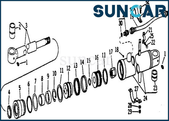 kupować Zestaw uszczelniający AR105313 Zestaw hydraulicznego cylindra tłumu Pasuje do części Deere 690 690B 693B Koparka online manufacture