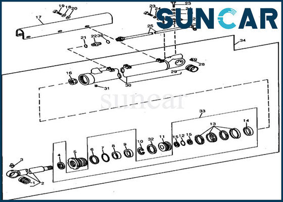 kupować Zestaw naprawczy do naprawy cylindra łyżki JOHN DEERE RE15906 pasuje do koparki 690 690B online manufacture