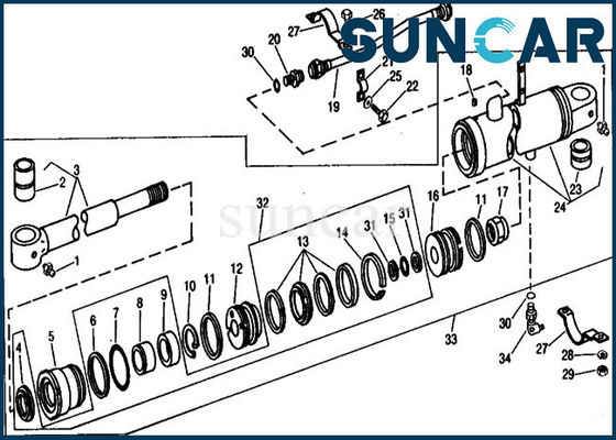 kupować Zestaw wymiennych uszczelek cylindrów tłumika RE21401 pasuje do 690B John Deere Heavy Equipment online manufacture
