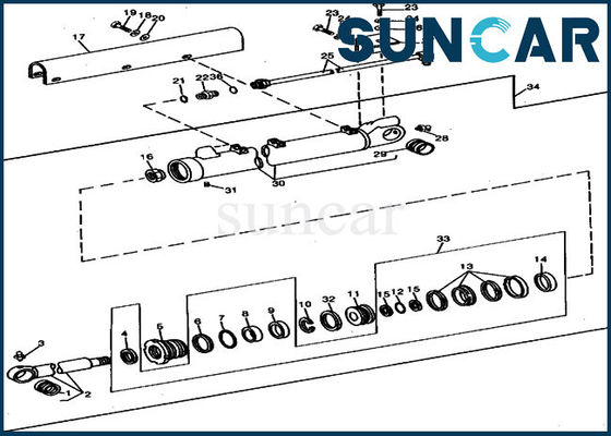 kupować RE21400 Zestaw naprawczy cylindra łyżki Deere 690B 690C Zestaw uszczelek olejowych do koparek online manufacture