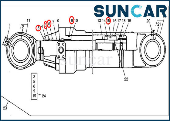 kupować AT264420 Zestaw uszczelek cylindra łyżki 690 Zestaw uszczelek olejowych do koparki Deere online manufacture