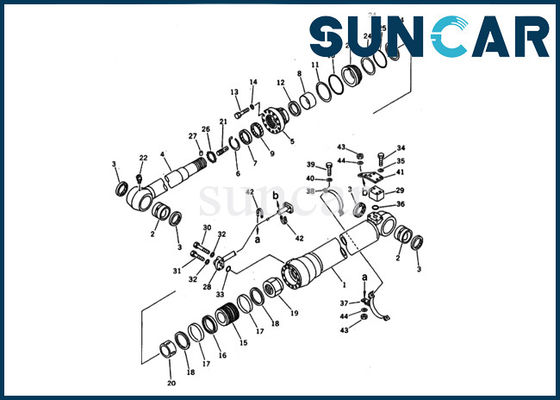 kupować 707-98-45220 Zestaw uszczelek cylindra łyżki Pasuje do modelu koparki Komatsu PC200-5 Wewnętrzny zestaw naprawczy online manufacture