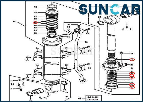 kupować 4436496 Zestawy uszczelek do wymiany cylindra hydraulicznego koparki Pasują do 750 800C John Deere online manufacture