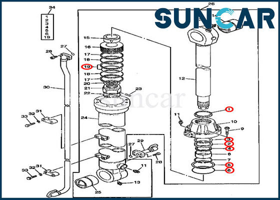 kupować AT192097 John Deere Bucket Cylinder Replacement Seal Kit Excavator Repair Kits online manufacture