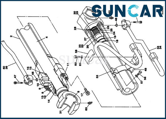 kupować LZ00448 Zestaw uszczelek siłownika hydraulicznego CASE model CX130 Zestaw uszczelniający siłownika wysięgnika koparki online manufacture