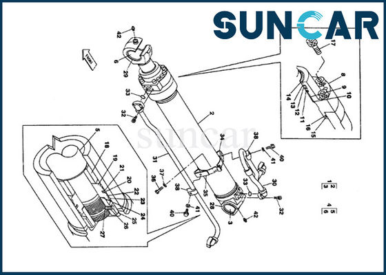 kupować LZ00482 Zestaw uszczelek cylindra łyżki CASE Koparka gąsienicowa CX350 wewnętrzny zestaw uszczelniający naprawczy online manufacture