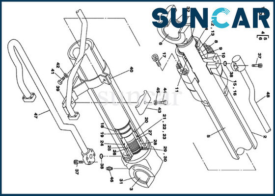 kupować LZ00483 Sprzęt ciężki CX350 CASE Koparka gąsienicowa Zestaw uszczelek cylindra prawego wysięgnika online manufacture