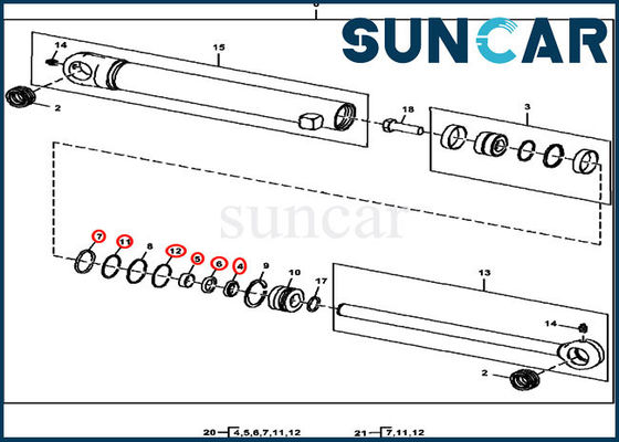 kupować Zestaw cylindra hydraulicznego AH158827 Zestaw uszczelek cylindra zacisku łyżki Pasuje do 35D 17D JOHN DEERE online manufacture