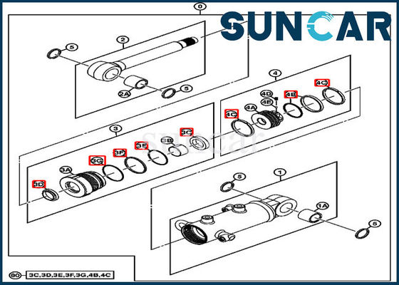 kupować Zestaw naprawczy uszczelki cylindra ostrza 4667620 ISO9001 Zestaw uszczelek do koparki Deere 17D online manufacture