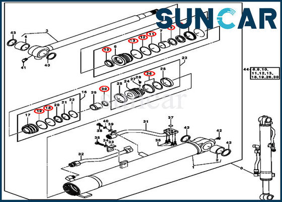 kupować 0844807 Zestaw naprawczy do naprawy cylindra wysięgnika Części zamienne do koparek JOHN DEERE online manufacture