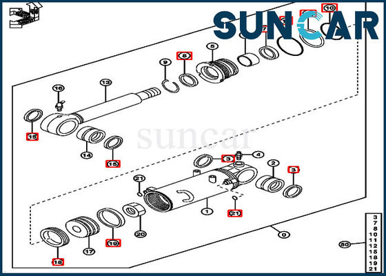 kupować 50D Deere Blade Cylinder Kit 4622067 Zestawy serwisowe do wymiany hydraulicznej koparki online manufacture