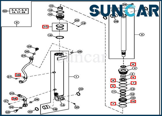 kupować 4634038 Zestaw naprawczy uszczelek cylindra wysięgnika Zestawy odporności na zużycie John Deere online manufacture