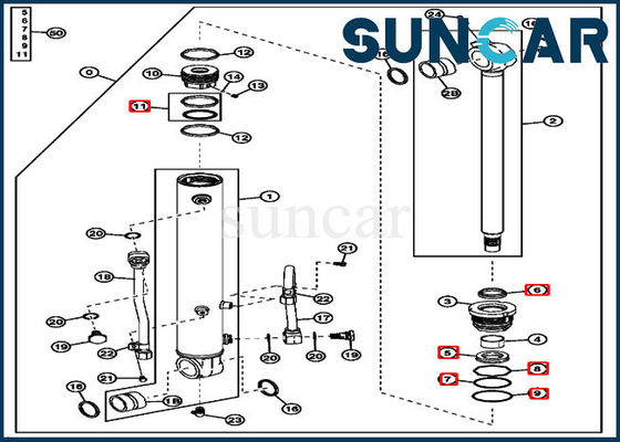 kupować 4614069 Zestaw uszczelek kubełkowych Zestaw serwisowy cylindra ISO9001 Części uszczelnienia mechanicznego Deere online manufacture